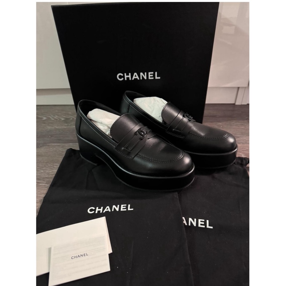 CHANEL loafers!! Amazing deal. Worn once minimal wear no sign of wear on leather